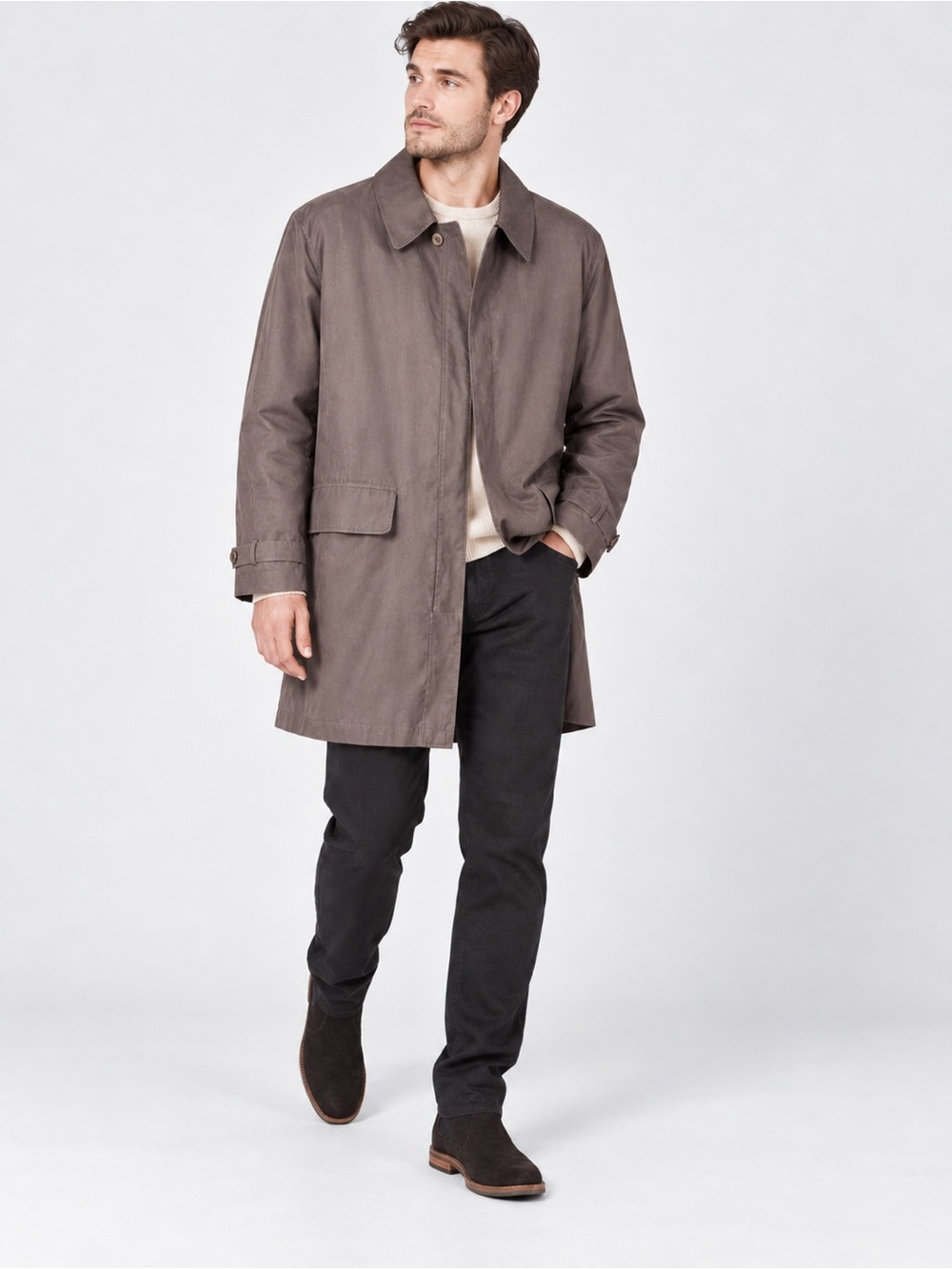 London Fog Vintage 90s Y2K Brown Utility Car Coat Removable Liner Men’s M Fall